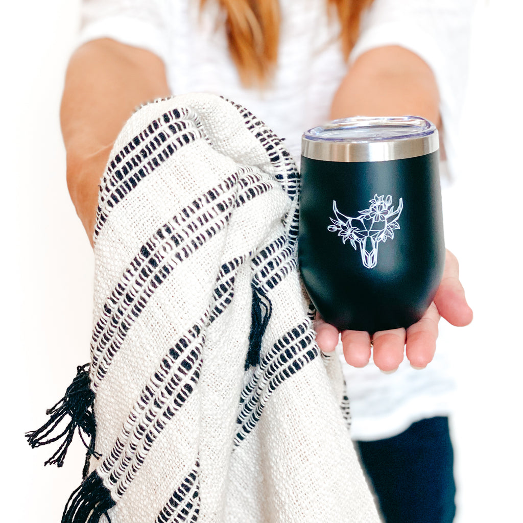 Holiday Gift Box | Cotton Throw Blanket + Insulated Tumbler