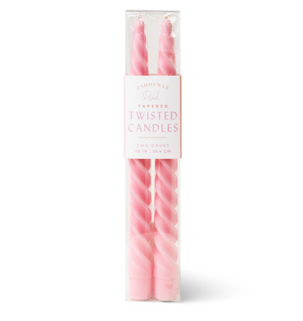 Twisted Taper 10" Tall Light Pink Boxed Candles, 2 Per Pack