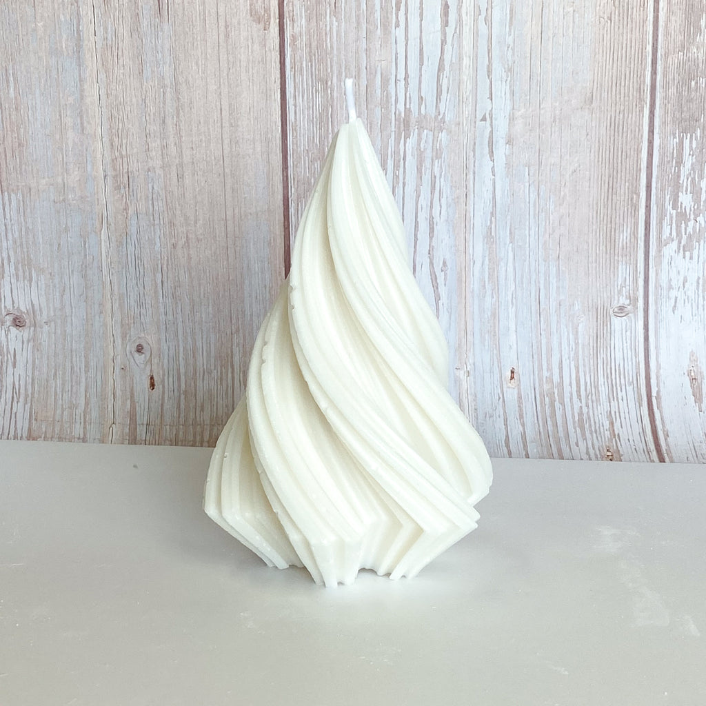 Ivory Spiral Swirl Candle