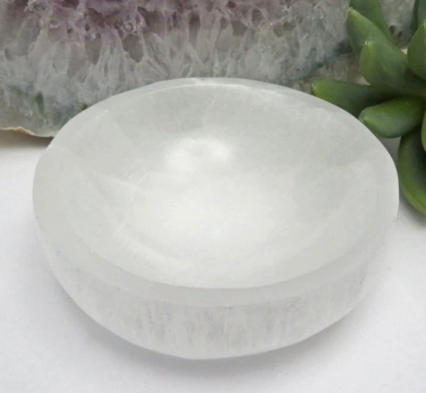 Selenite Bowl and Crystal Charging Station