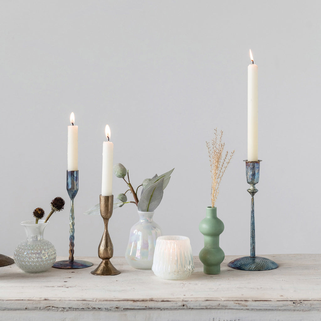 Aqua Glazed Stoneware Bubble Vase