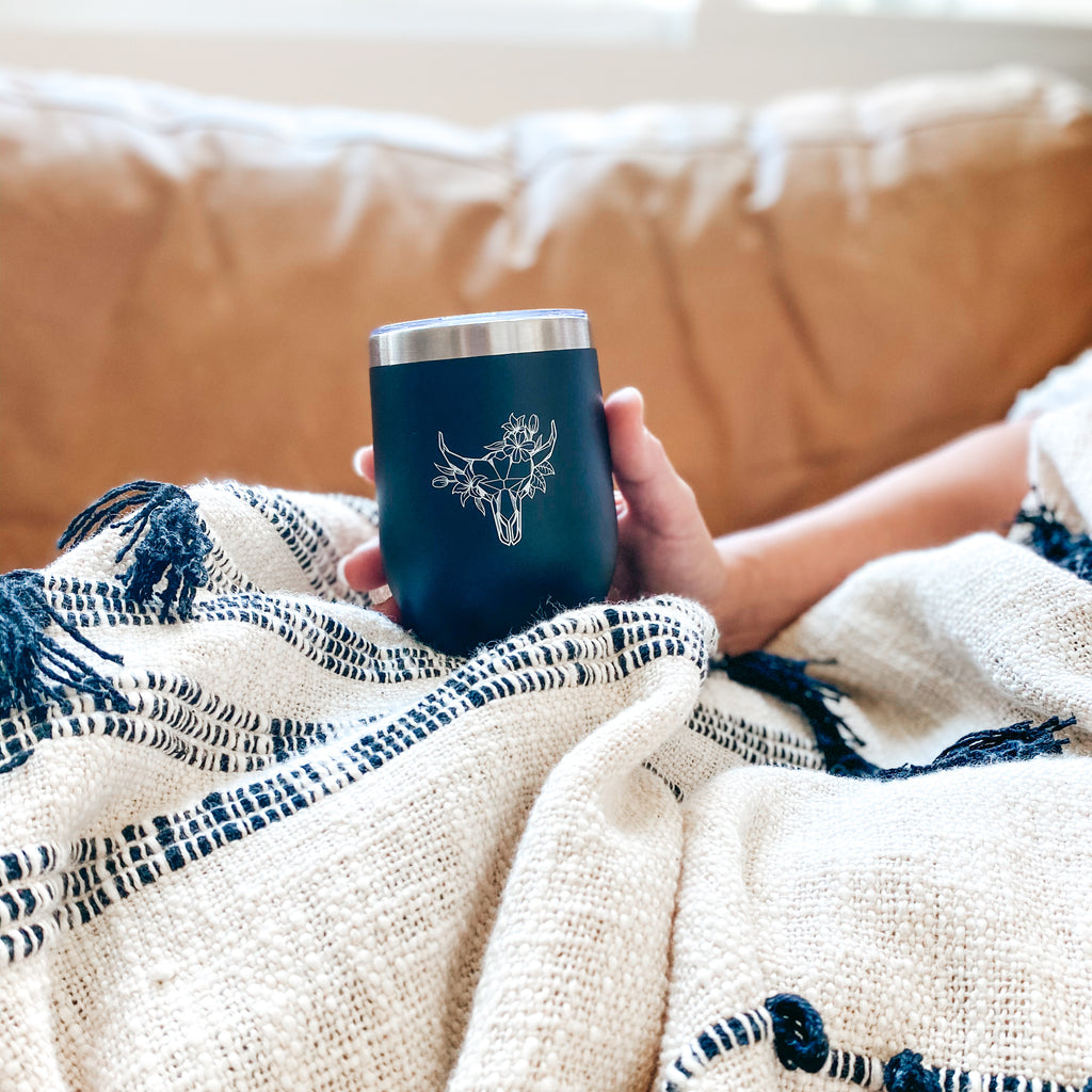 Holiday Gift Box | Cotton Throw Blanket + Insulated Tumbler