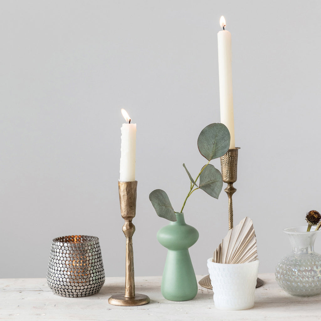 Aqua Glazed Stoneware Bubble Vase