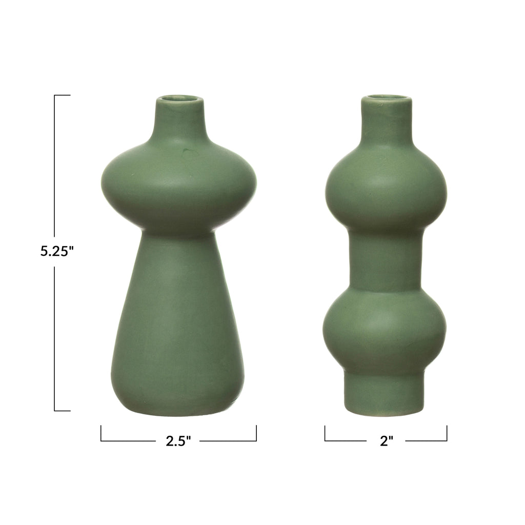 Aqua Glazed Stoneware Bubble Vase