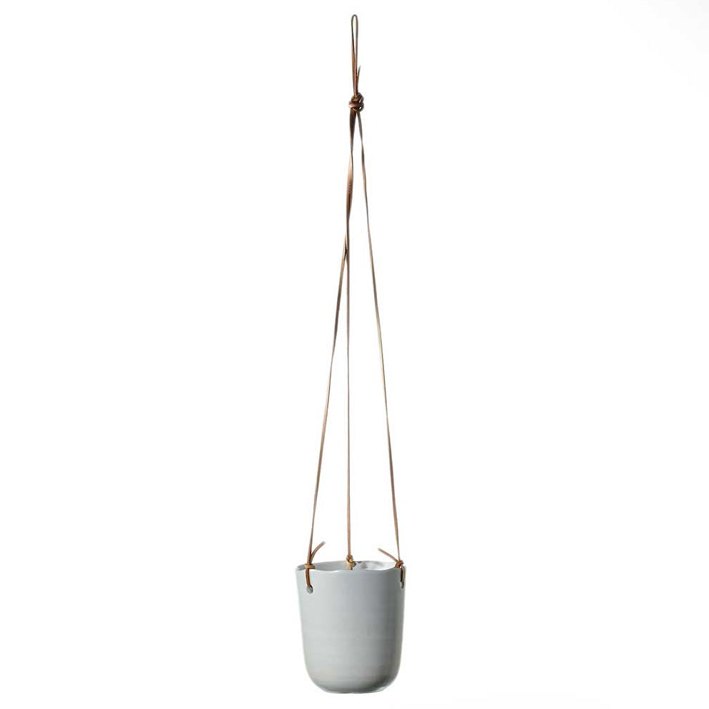 Doni Ceramic Planter With Leather Straps