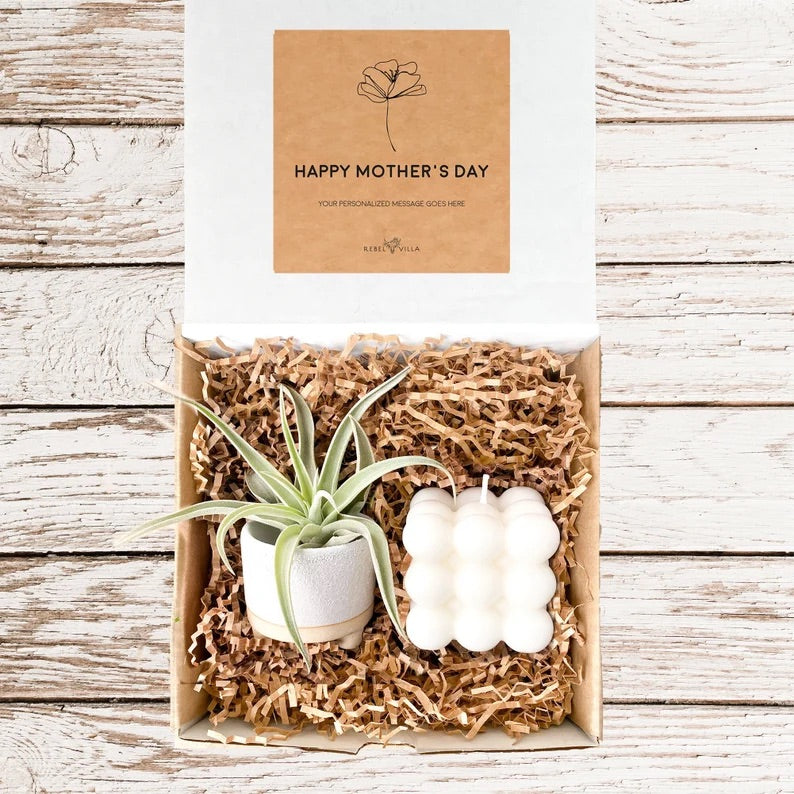 Mother’s Day Bubble Candle Gift Box | Air Plant + Candle