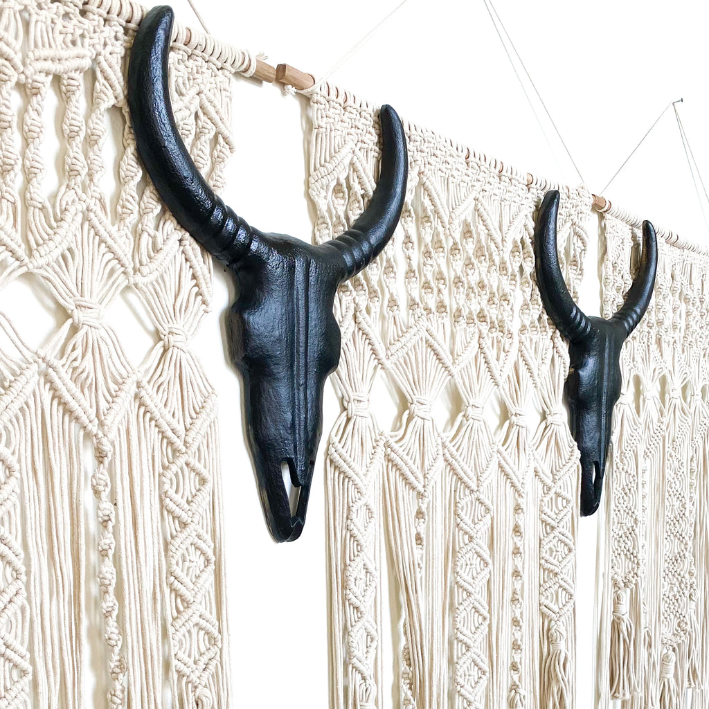 BESSIE | Black Bull Cow Skull Wall Hanging