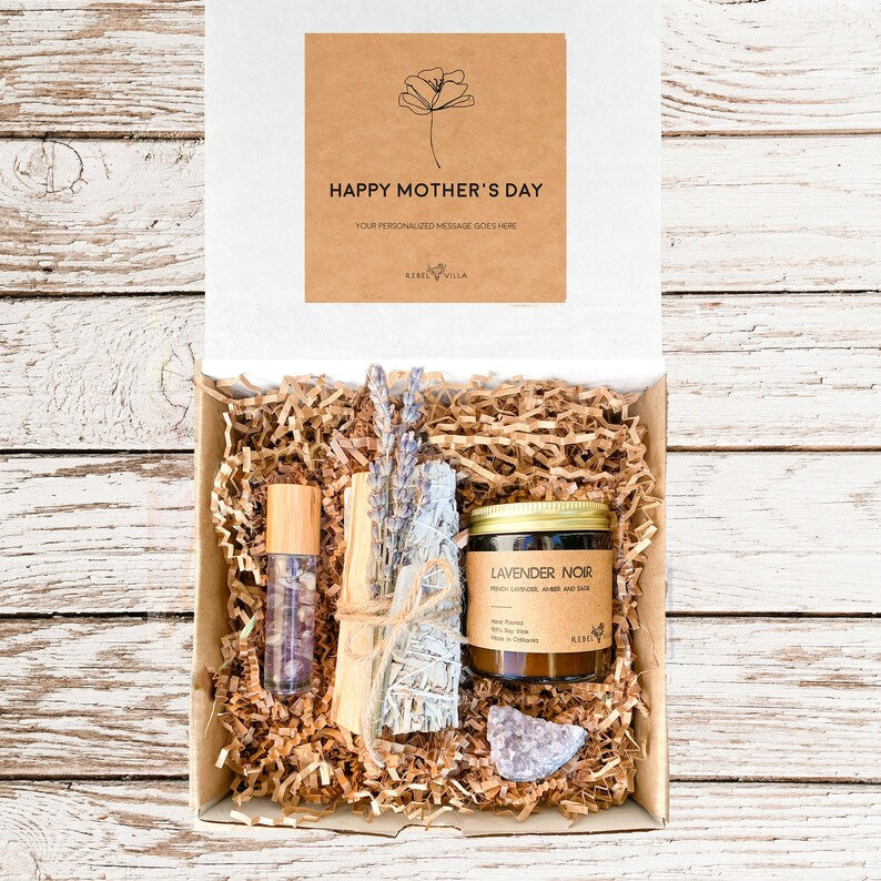 Mother’s Day Gift Box | Crystal Healing Set + Soy Candle