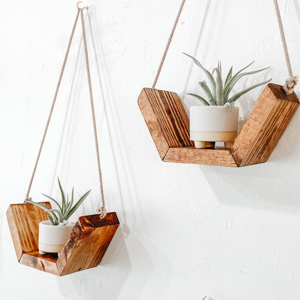 MILO Walnut | Rustic Hanging Shelves