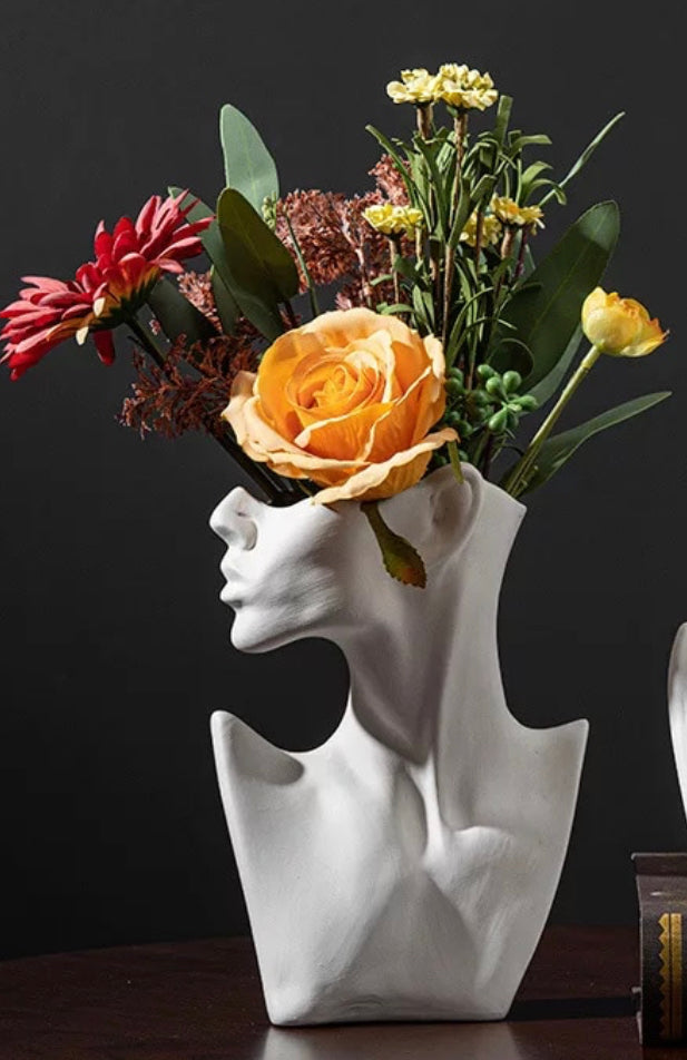 Female Woman Bust Vase | Looking Sideways