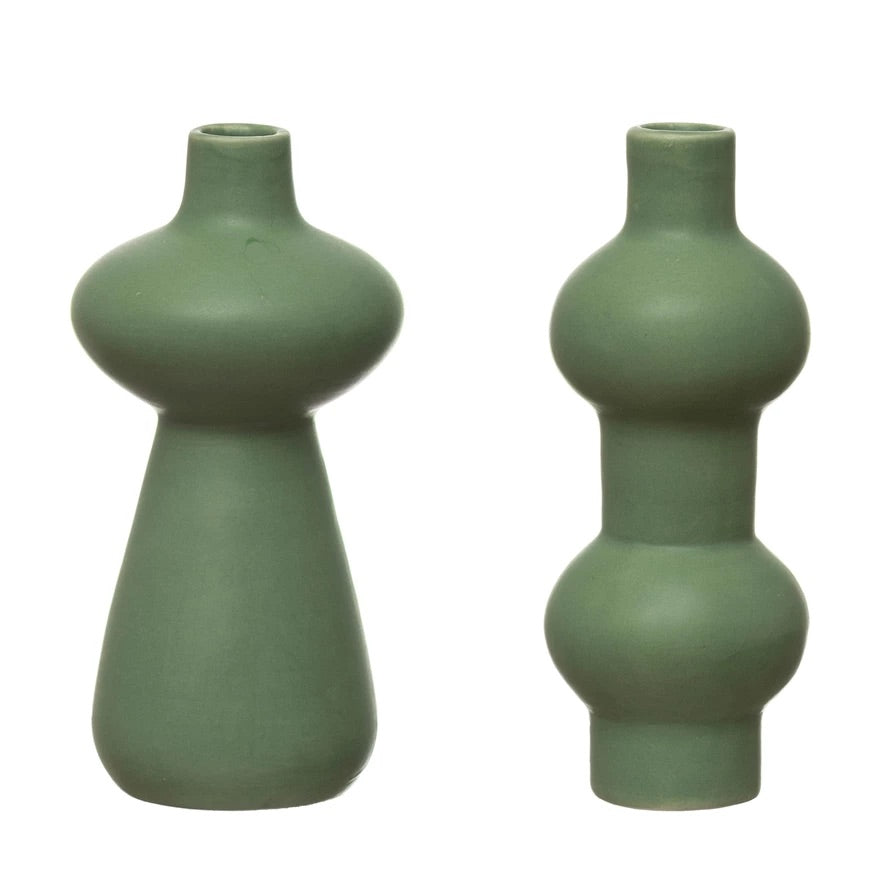 Aqua Glazed Stoneware Bubble Vase