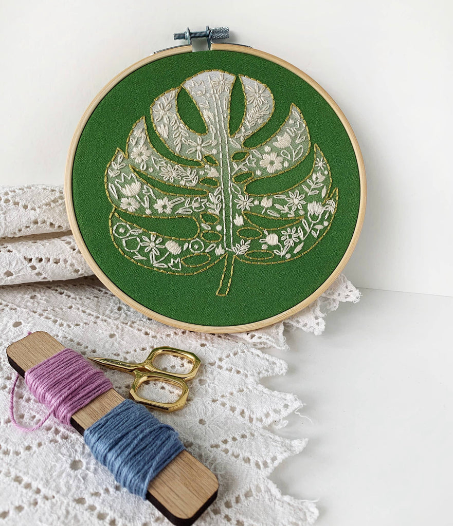 Monstera Embroidery Kit