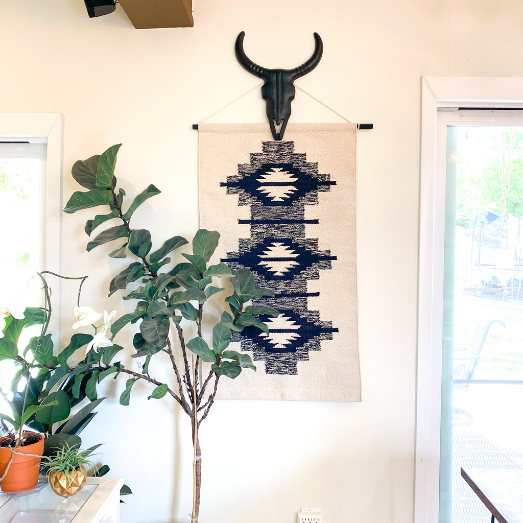 BESSIE | Black Bull Cow Skull Wall Hanging