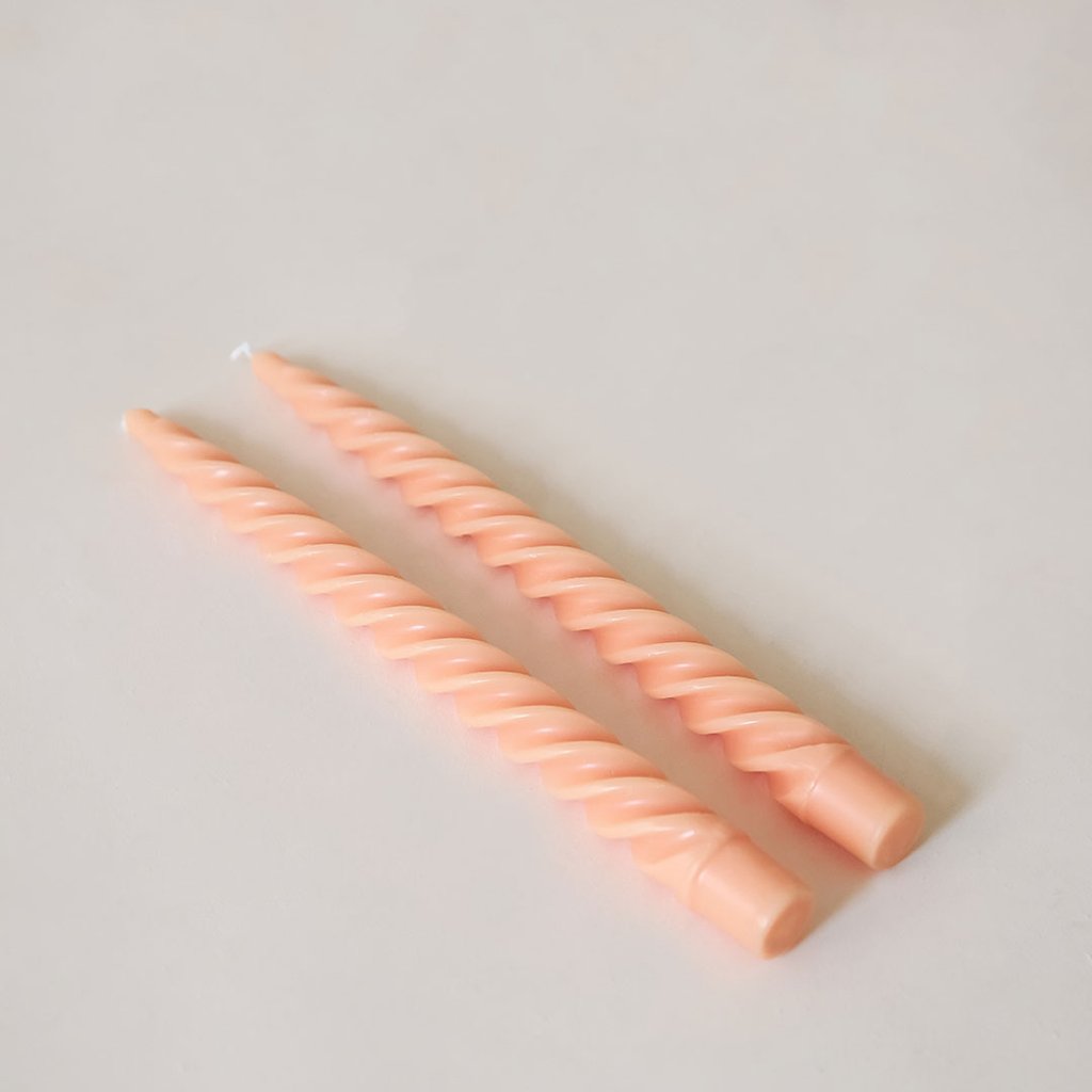Twisted Taper 10" Tall Terracotta Boxed Candles, 2 Per Pack