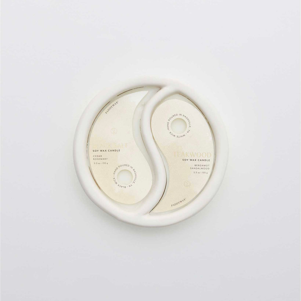 Yin Yang Candle | Black Salt + Teakwood