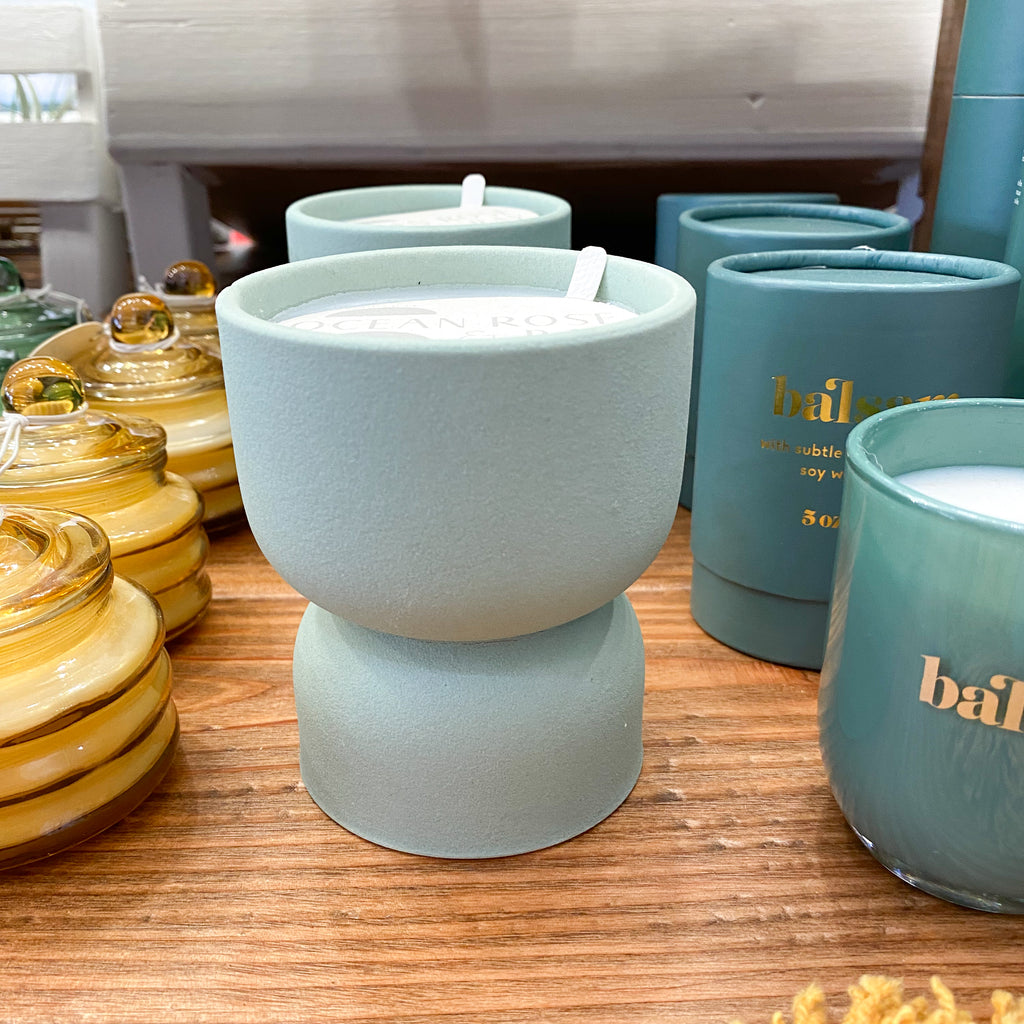 Form Hourglass Ceramic Candle | Ocean Rose & Bay