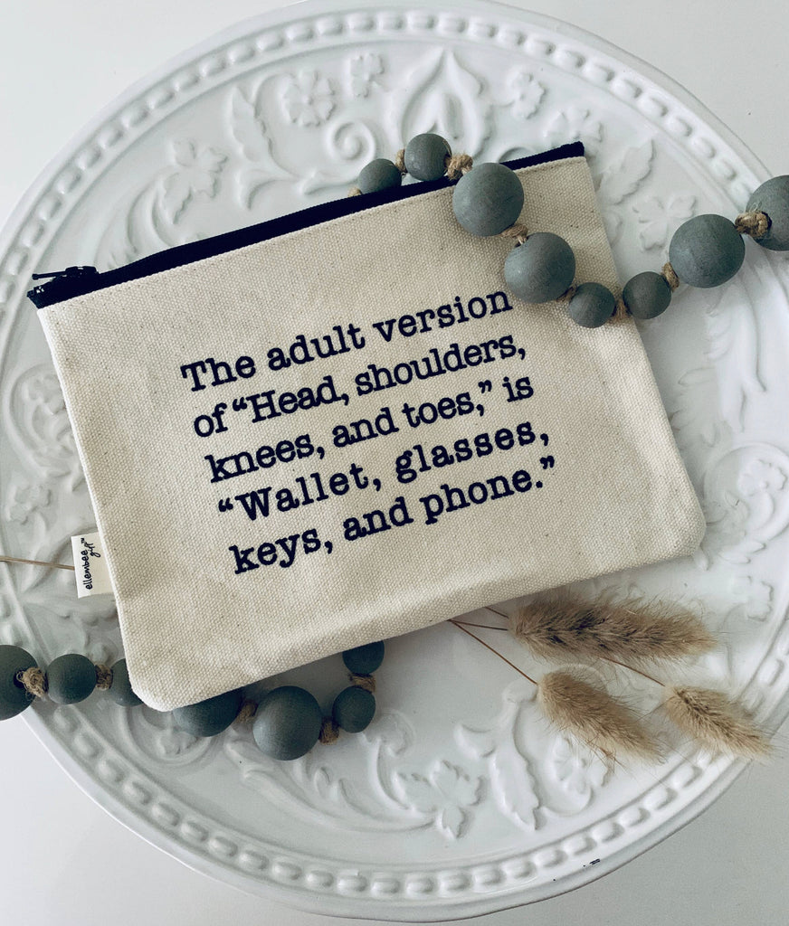 Wallet Glasses Keys and Phone Comical and Sassy Zipper Pouch