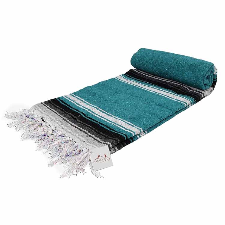 Baja Diamond Blanket | Turquoise and Black